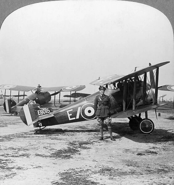Sopwith Camel aircraft ready for a patrol over the German lines, World War I, c1917-c1918. Artist: Realistic Travels Publishers