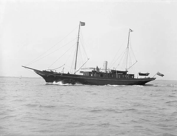 The steam yacht Dotterel, 1914. Creator: Kirk & Sons of Cowes