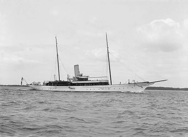 The steam yacht Shemara under way, 1914. Creator: Kirk & Sons of Cowes