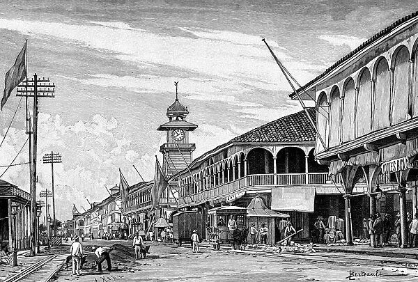 A street in Guayaquil, Ecuador, 1895