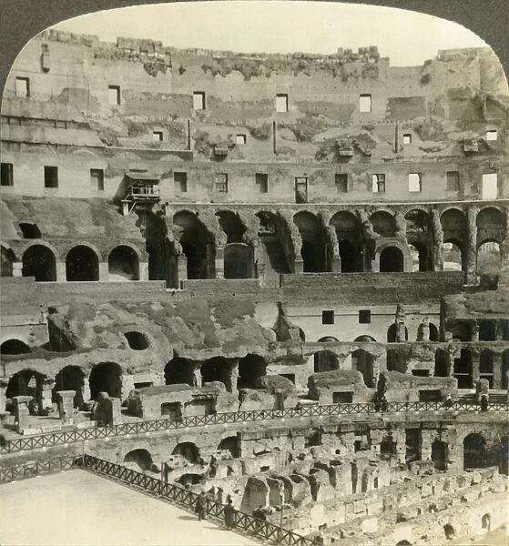 Stupendous interior of the Colosseum, with dens of wild beasts, Rome, c1909. Creator: Unknown