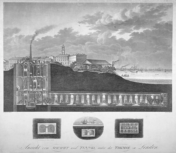 The Thames Tunnel under construction, London, c1835