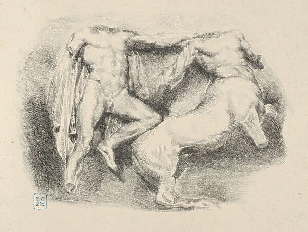 Theseus Conqueror of the Centaur Eurytus, 1825. 1825. Creator: Eugene Delacroix