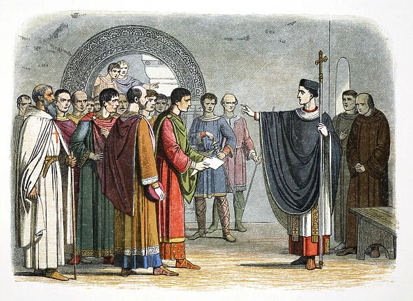 Thomas a Becket forbids the Earl of Leicester to pass sentence on him, 1162 (1864)