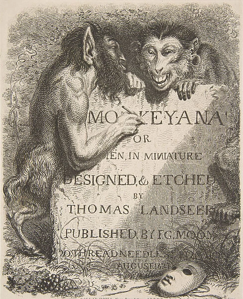 Title Page, from Monkey-ana, or Men in Miniature, 1827. 1827. Creator: Thomas Landseer