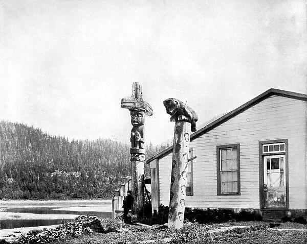 Totem Poles, Alaska, USA, 1893. Artist: John L Stoddard