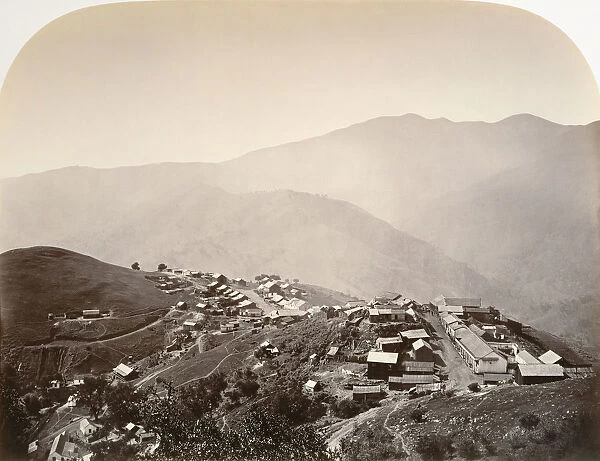 The Town on the Hill, New Almaden, 1863. Creator: Carleton Emmons Watkins