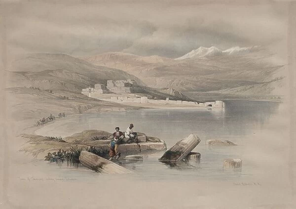 Town of Tiberias Looking Towards Lebanon, 1839. Creator: David Roberts (British, 1796-1864)