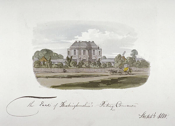 View of the Earl of Buckinghamshires mansion at Putney Common, London, 1810. Artist