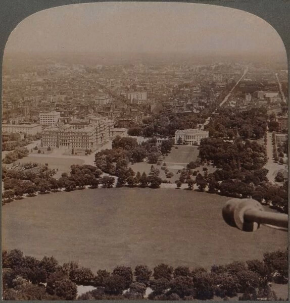 From Washington Monument (N. ), the White House, Treasury and State Department, Washington, U. S. A