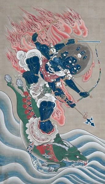 Wisdom King of Great Awe-inspiring Power (Daiitoku myoo), mid-1800s. Creator: Unknown