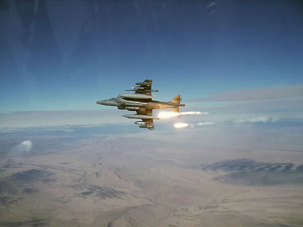 Harrier GR9 Fires Flares Over Afghanistan