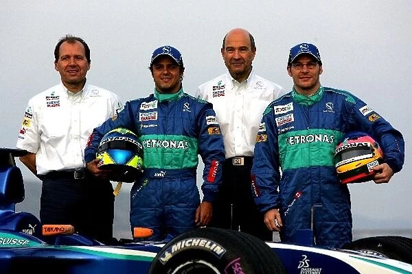 Formula One Testing: Willy Ramph, Felipe Massa Sauber Petronas, Peter Sauber Sauber Team Principal and Jacques Villeneuve Sauber Petronas