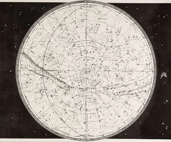 19Th Century Map Of The Northern Heavens