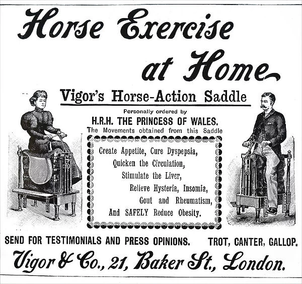 Advertisement for a Vigors Horse-Action Saddle, 19th century