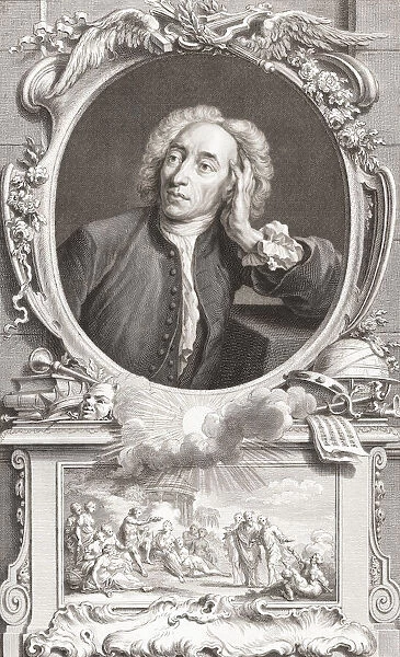 Alexander Pope, 1688 - 1744. English poet and satirist. From the 1813 edition of The Heads of Illustrious Persons of Great Britain, Engraved by Mr. Houbraken and Mr. Vertue With Their Lives and Characters