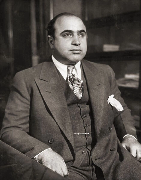 Alphonse Gabriel 'Al'Capone, 1899 - 1947, aka Scarface. American gangster and businessman. From a police photograph taken circa 1931