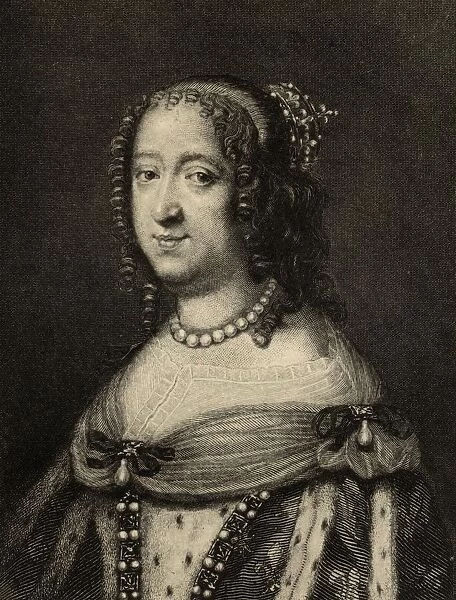 Anne Of Austria, 1601-1666. Queen Consort Of France And Regent For Her Son Louis Xiv Of France. Photo-Etching After The Painting By Mignard. From The Book 'Lady Jacksons Works Old Paris I, Its Court And Literary Salons'Published London 1899
