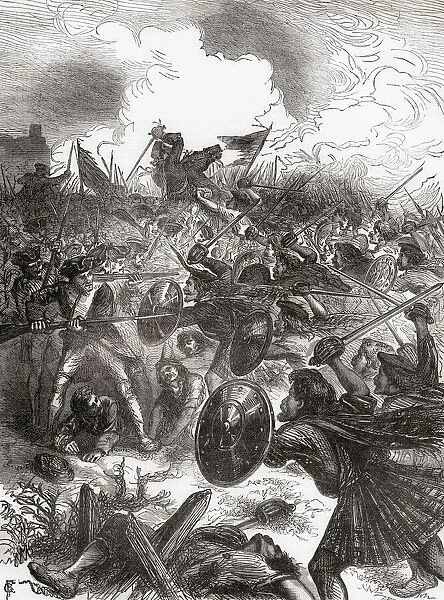 The Battle of Sheriffmuir, 1715. From Cassells Illustrated History of England, published c. 1890