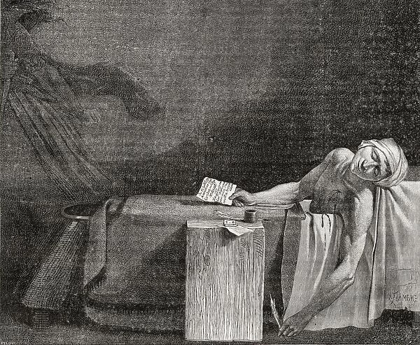 Death Of Marat, 13 July 1793. Jean-Paul Marat, 1743-1793. French Politician, Physician And Journalist. From Histoire De La Revolution Francaise By Louis Blanc