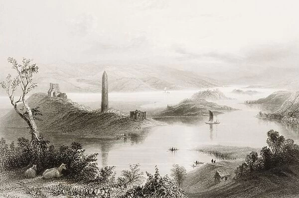 Devenish Island, Loch Erne, County Fermanagh, Ireland. Drawn By W. H. Bartlett, Engraved By J. C. Armytage. From 'The Scenery And Antiquities Of Ireland'By N. P. Willis And J. Stirling Coyne. Illustrated From Drawings By W. H. Bartlett. Published London C. 1841