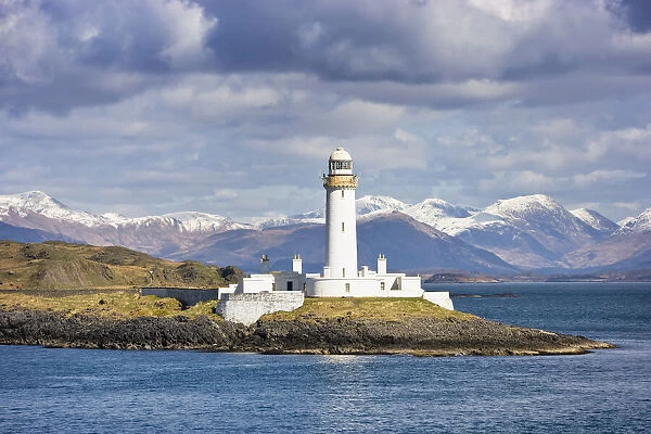 Eilean Musdile Lighthouse, Lismore, Firth of Lorn, Argyll and Bute, Isle of Mull, Inner Hebrides, Scotland