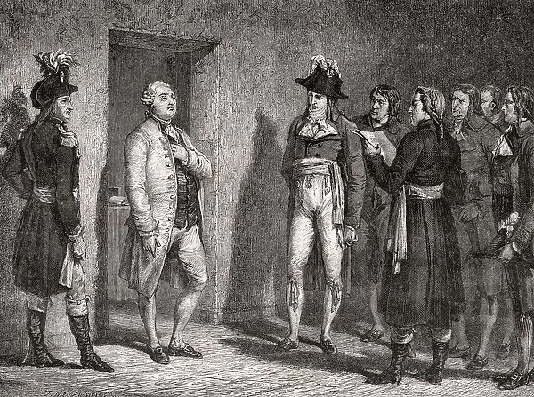 Garat Proclaims The Arrest Of The King. Dominique-Joseph Garat, 1749-1833. French Revolutionary. Minister Of Justice (1792-3) During The Trial Of Louis Xvi. Engraved By Meyer-Heine After De La Charlerie. From Histoire De La Revolution Francaise By Louis Blanc