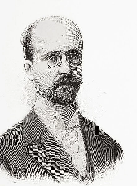 Gonzalo de Reparaz Rodriguez, 1860-1939. Spanish-Portuguese journalist, writer, geographer and diplomat. From La Ilustracion Artistica, published 1887