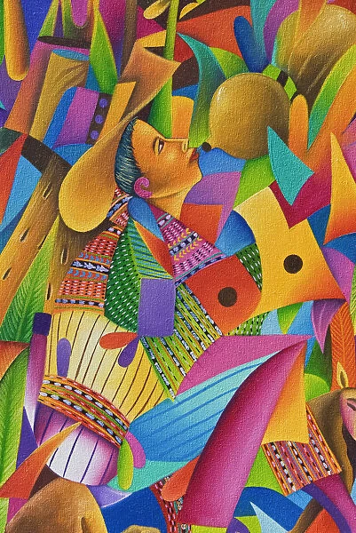 Guatemala, Lake Atitlan, Panajachel, colorful painting for sale