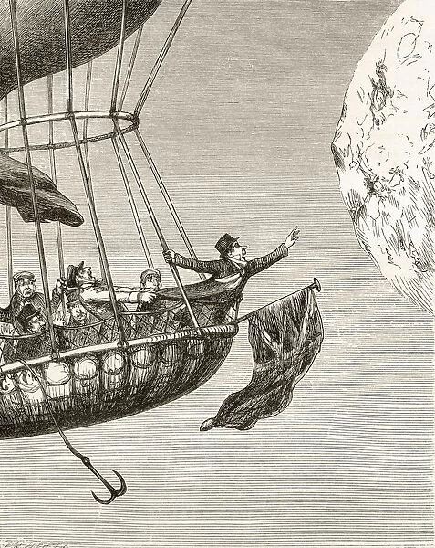 Illustration By George Cruikshank To The Poem The Monstre Balloon. From The Book The Ingoldsby Legends Or Mirth And Marvels By Thomas Ingoldsby, Published 1865