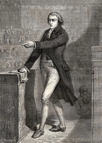 Jean-Baptiste Louvet De Couvrai, 1760-1797. French Politician And Writer. Engraved By De La Charlerie After A. Demarle, From Histoire De La Revolution Francaise By Louis Blanc
