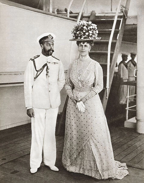 King George V And Queen Mary In 1911 On Board The Medina For Their Visit To India. George V, George Frederick Ernest Albert, 1865