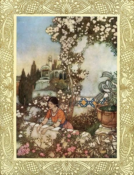 Look To The Blowing Rose About US - 'lo, Laughing, 'She Says, 'into The World I Blow: At Once The Silken Tassel Of My Purse Tear, And Its Treasure On The Garden Throw. Illustration By Edmund Dulac From The Rubaiyat Of Omar Khayyam, Published 1909