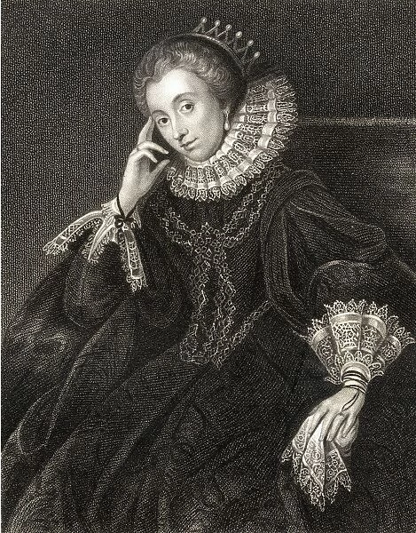 Lucy Harington C. 1581-1627. Wife Of Edward Russell, 3Rd Earl Of Bedford. From The Book ilodgeAis British PortraitsA Published London 1823