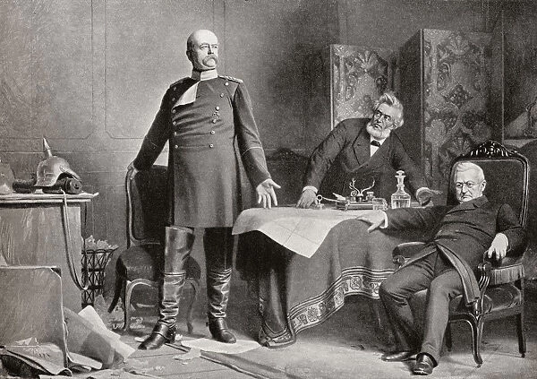 The Meeting Between Otto Von Bismarck, Left, And Adolphe Thiers, Seated Far Right, At The Palace Of Versailles, France, Signalling The End Of The Franco-Prussian War In 1871. From Edward Vii His Life And Times, Published 1910
