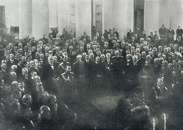 Nicholas Ii Last Emperor Of Russia 1868 To 1918 1916 Attends The Duma Or State Deliberative Assembly 1916 Photograph From L Illustration Magazine 1916