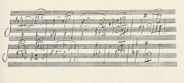 Portion Of The Ms. Of Ludwig Van Beethovens Sonata In A, Op. 101