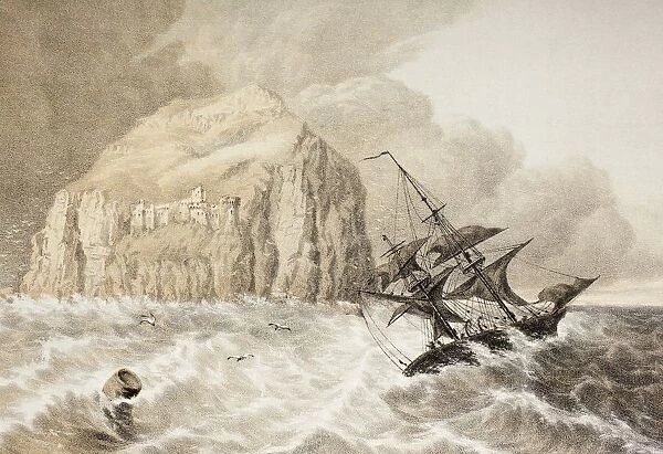 A Shipwreck Against The Bass Rock, Firth Of Forth, Scotland. From The Scots Worthies According To Howies Second Edition, 1781. Published 1879