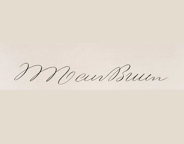 Signature Of Martin Van Buren 1782 To 1862 8Th President Of The United States 1837 To 1841 And A Founder Of The Democratic Party
