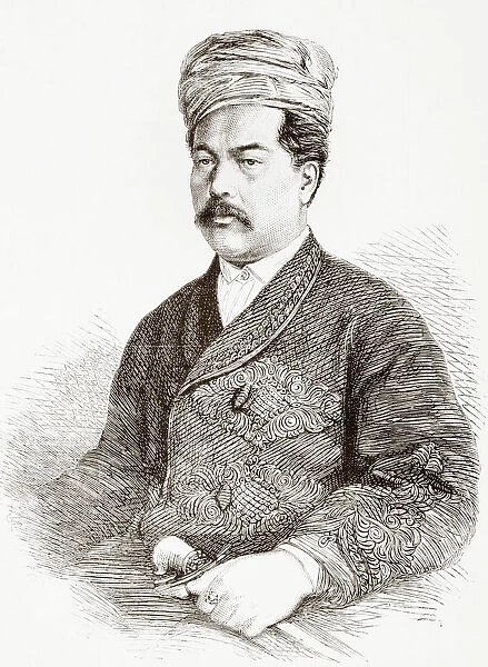 Tunkoo Abubeker Bin Ibrahim, C 1835 - 1895. Maharajah Of Johore. From L univers Illustre Published In Paris In 1868