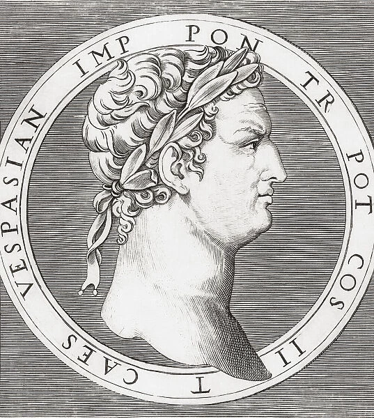 Vespasian, 9 AD - 79 AD. Roman emperor