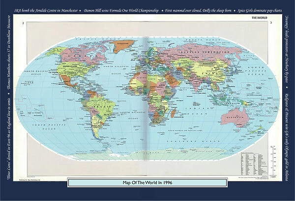 Historical World Events map 1996 UK version