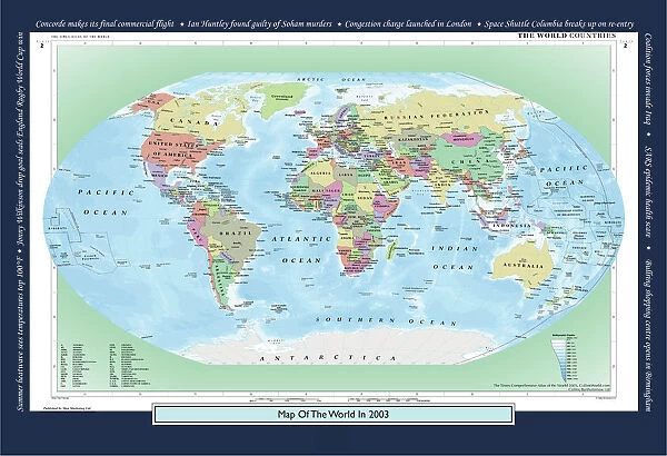 Historical World Events map 2003 UK version