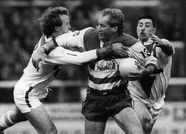 Action during the St Helens v Oldham rugby league match