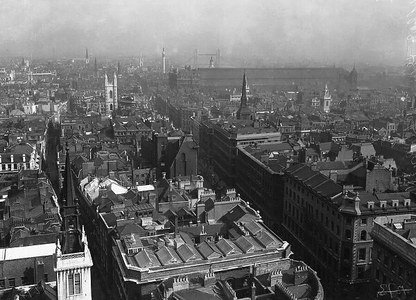 Aerial View of the London Skyline circa 1920