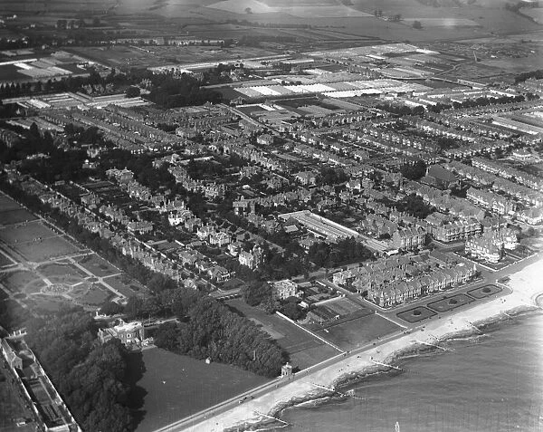 Aerial view of Worthing. Circa 1926 Local Caption These are rough scans