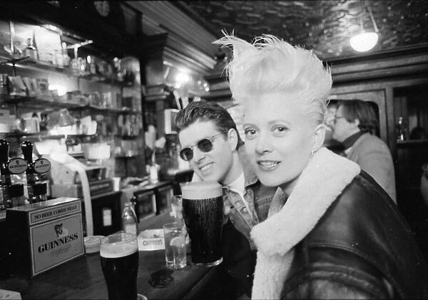 Alannah Currie and Tom Bailey who form pop duo The Thompson Twins pictured inside