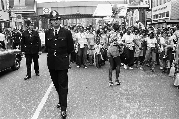 Atmosphere at the Notting Hill Carnival. 29th August 1976