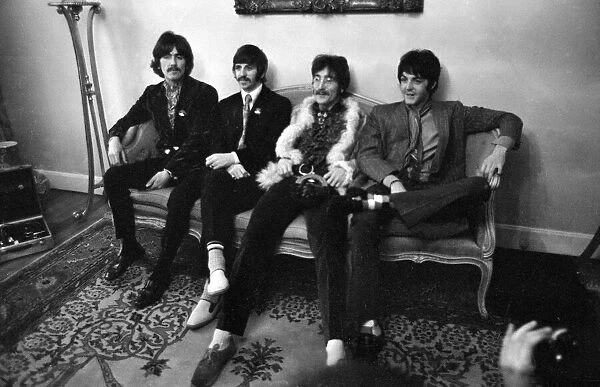 The Beatles at a press conference to launch their new record 'Sgt