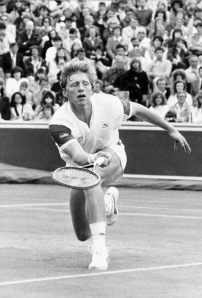 Boris Becker playing against Mayotte in the semi final of the Stella Artois Championship